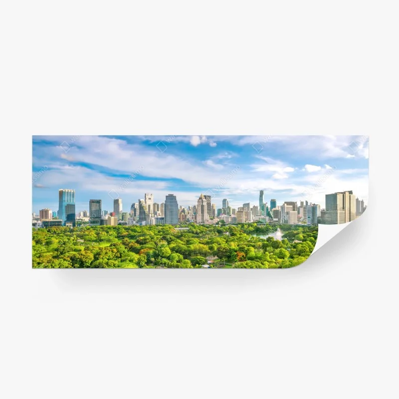 Fotomural vista aérea de Bangkok y Parque Lumpini