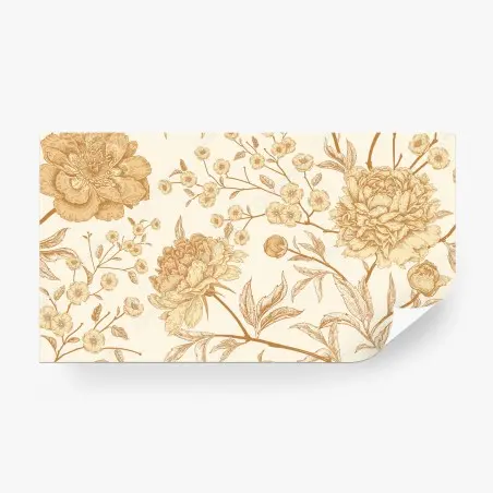 Fotomural diseño mural floral vintage en tonos beige – Pixers®