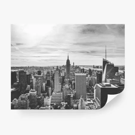 Fotomural panorama urbano de Nueva York en blanco y negro – Pixers®