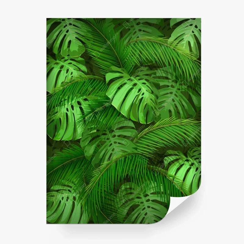 Fotomural fondo de hojas tropicales verdes