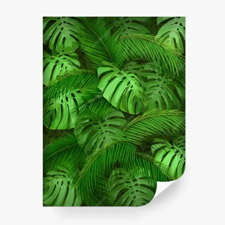 Fotomural fondo de hojas tropicales verdes – Pixers®