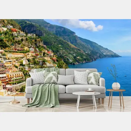 Fotomural encantadora vista de Positano en la costa – Pixers®