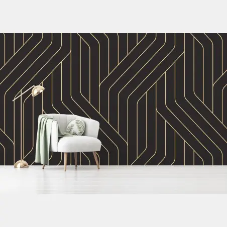 Fotomural diseño geométrico art déco en dorado – Pixers®