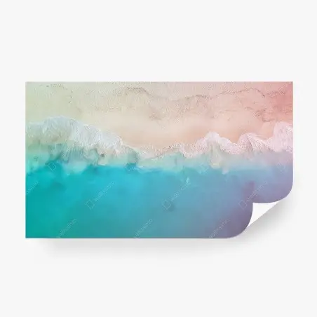 Fotomural paisaje costero en tonos pastel desde el aire – Pixers®