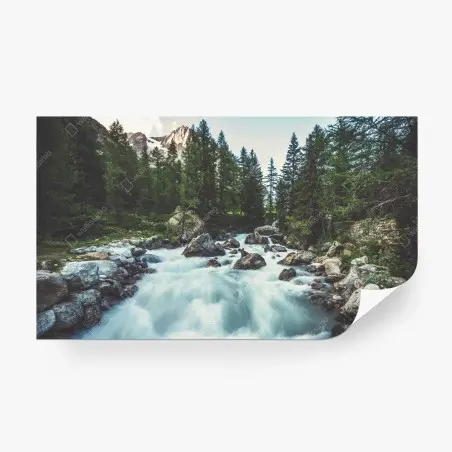 Fotomural río alpino en Valle Ferret, Italia – Pixers®