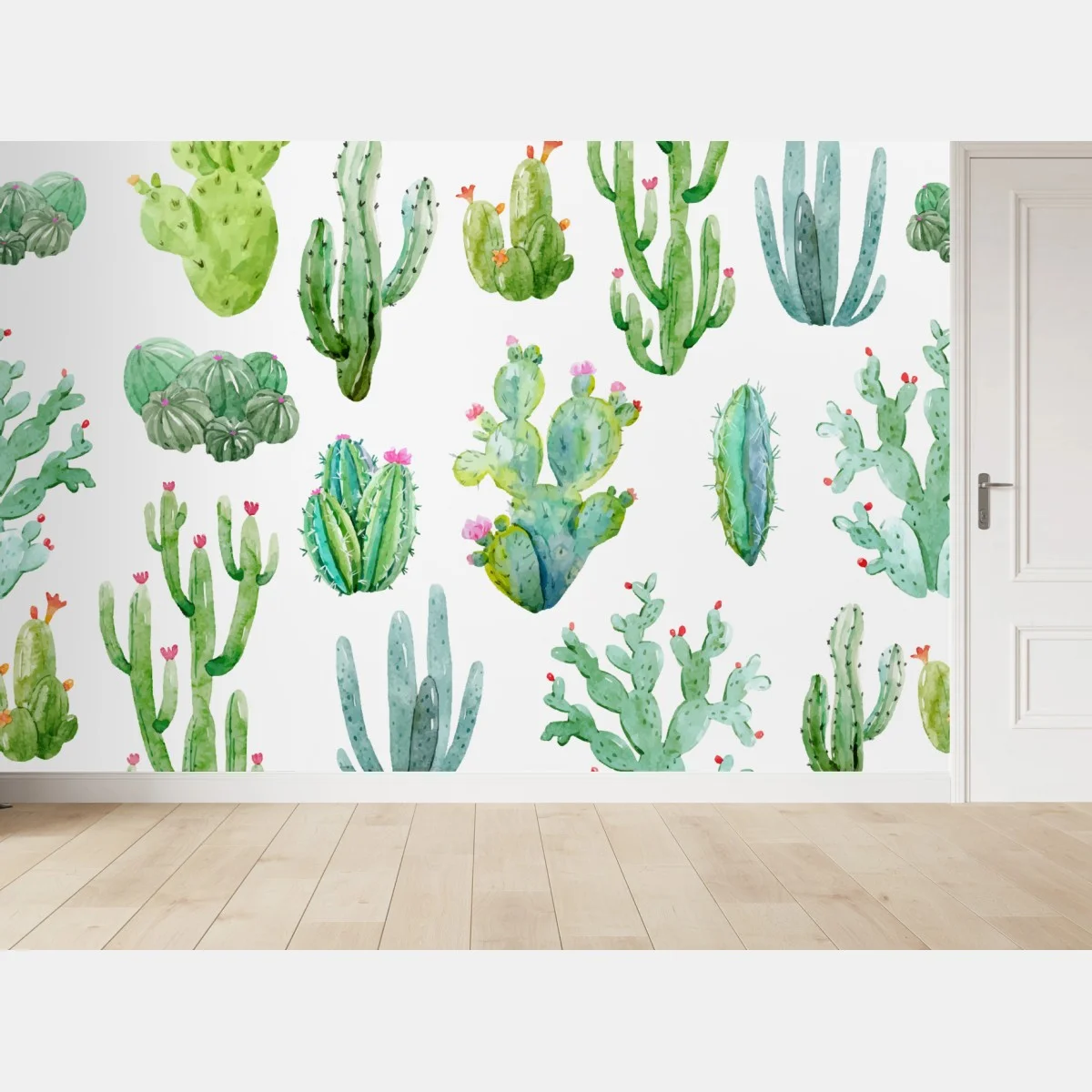 Fotomural patrón de cactus en acuarela – Pixers® Fotomural patrón de cactus en acuarela – Pixers®