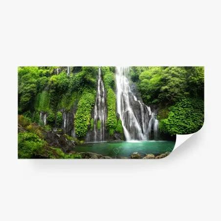 Fotomural cascada esmeralda en selva tropical – Pixers®
