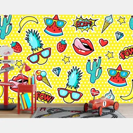 Fotomural patrón pop art veraniego y colorido – Pixers®