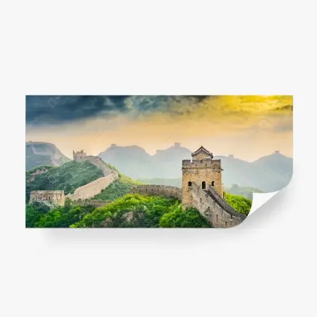 Fotomural panorámica de la Gran Muralla China al atardecer – Pixers®