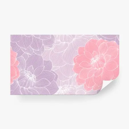 Fotomural flores lineales en tonos pastel – Pixers®