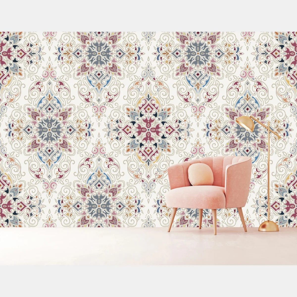 Fotomural motivo damasco ornamental en tonos pastel – Pixers® Fotomural motivo damasco ornamental en tonos pastel – Pixers®