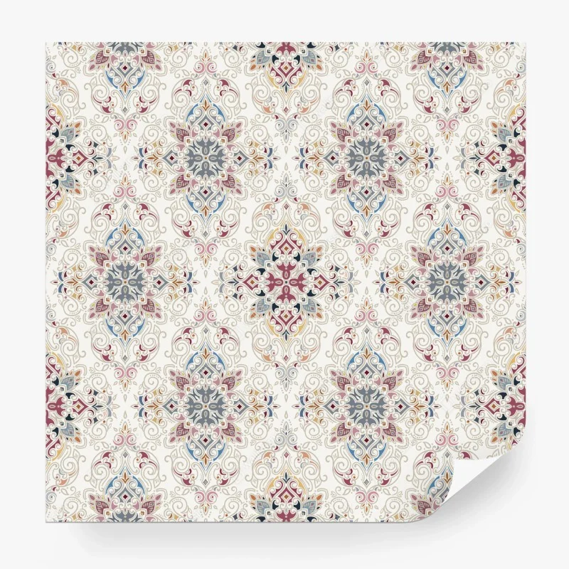 Fotomural motivo damasco ornamental en tonos pastel