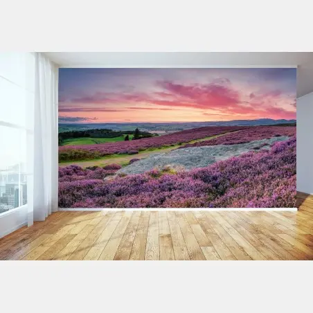 Fotomural amanecer sobre Rothbury Terraces y valle de Coquet – Pixers®