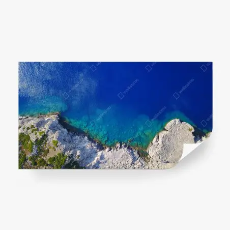 Fotomural litoral rocoso y mar turquesa desde el aire – Pixers®