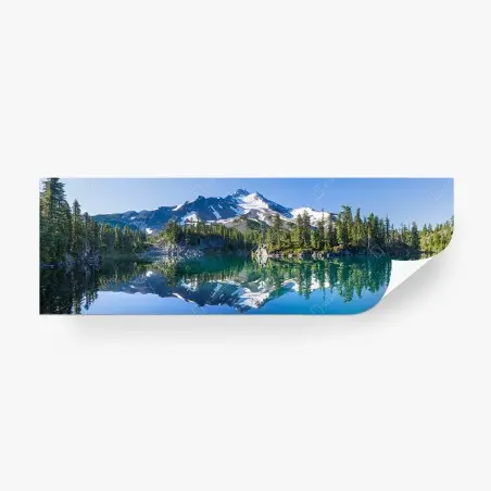 Fotomural paisaje alpino reflejado en lago cristalino – Pixers®
