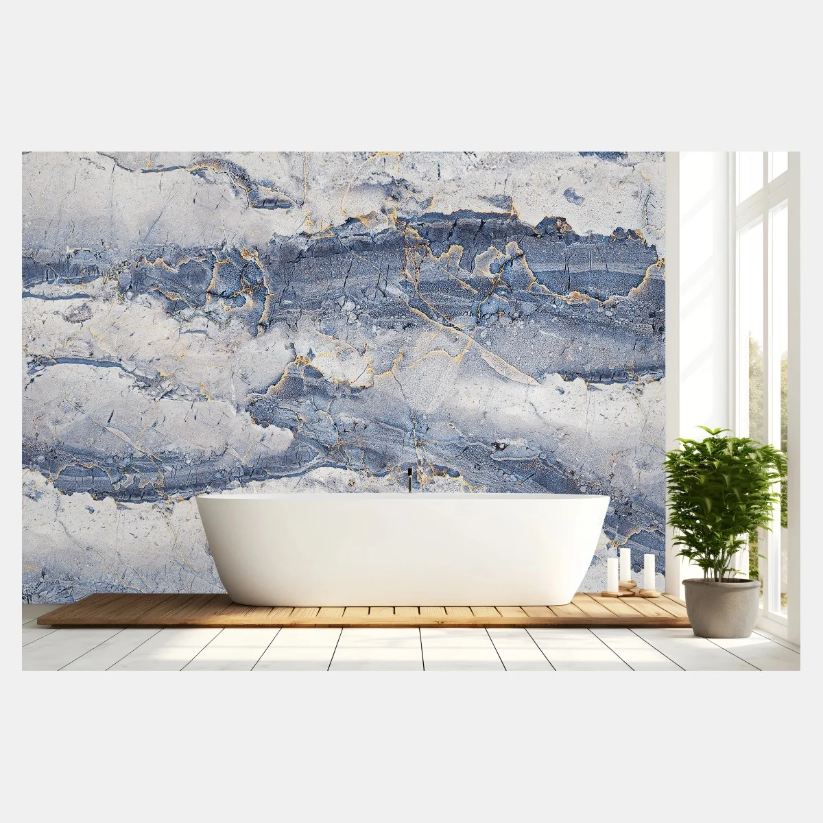 Fotomural mármol azul con vetas doradas – Pixers® Fotomural mármol azul con vetas doradas – Pixers®