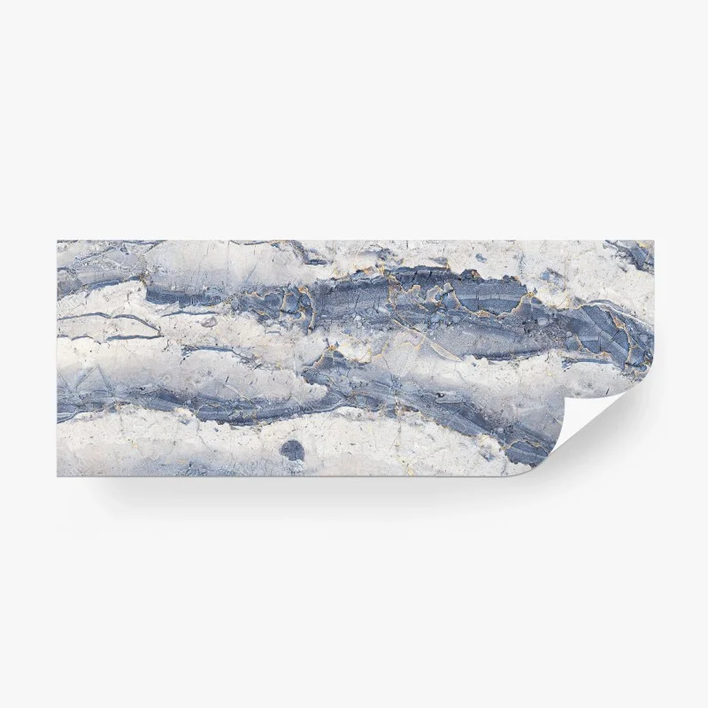 Fotomural mármol azul con vetas doradas