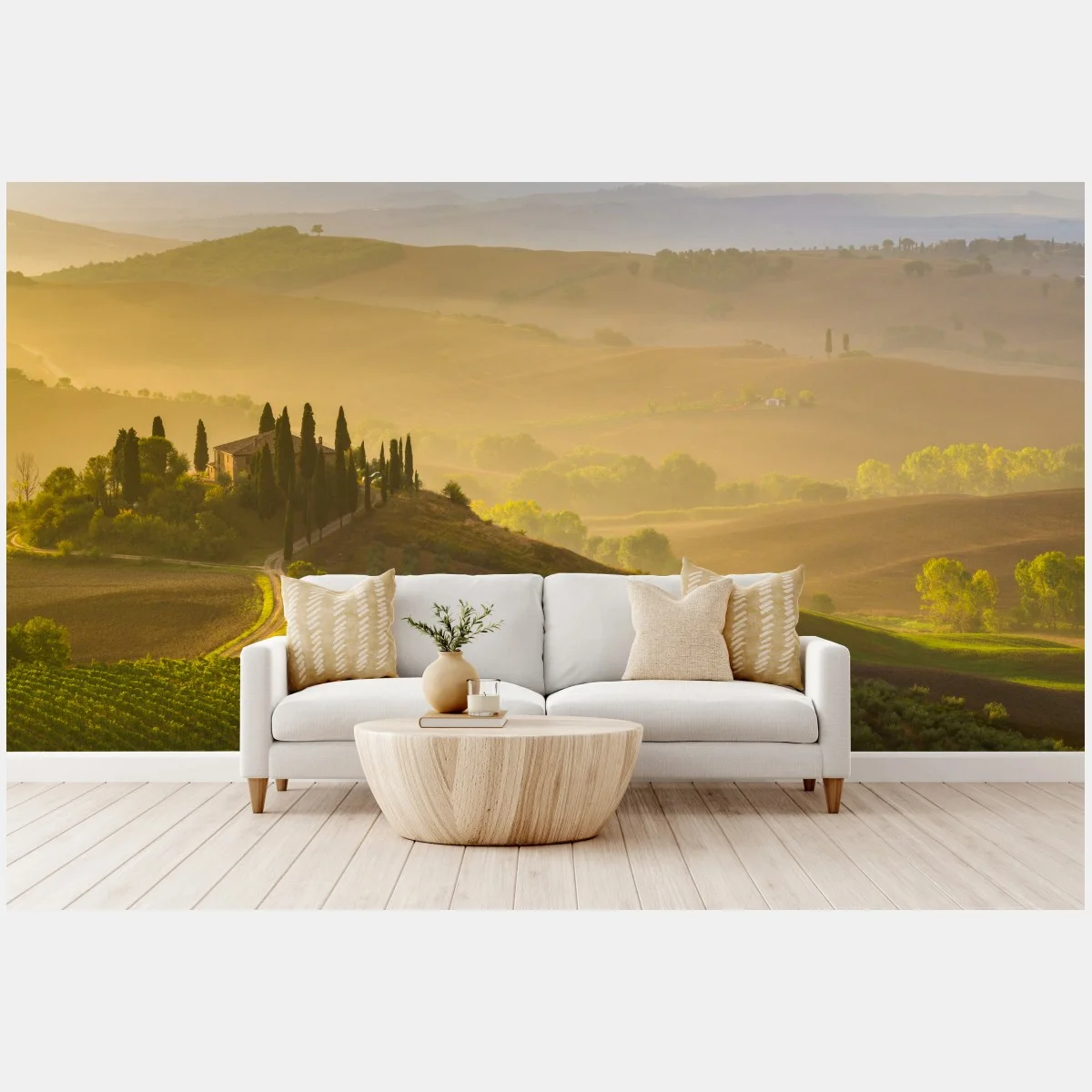 Fotomural amanecer dorado en Val d'Orcia, Toscana – Pixers® Fotomural amanecer dorado en Val d'Orcia, Toscana – Pixers®