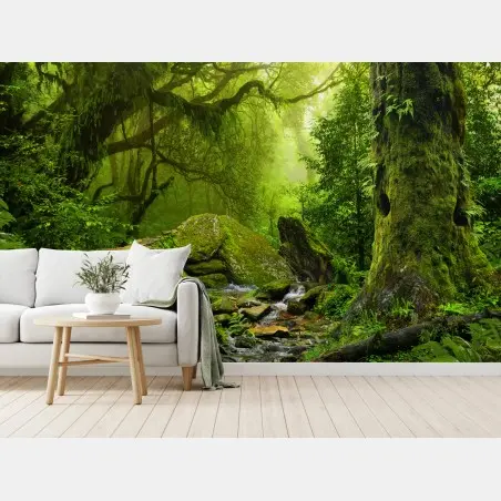 Fotomural refugio verde en el bosque – Pixers®