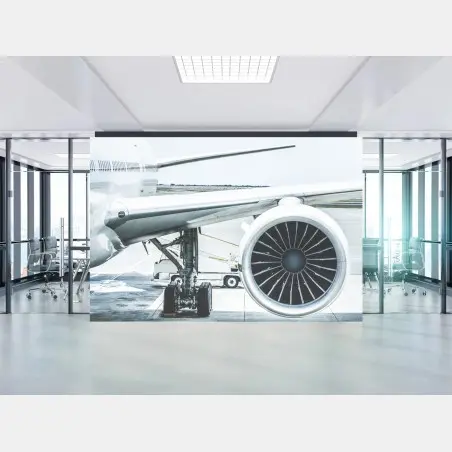 Fotomural motor de avión en la terminal: esencia de viaje – Pixers®