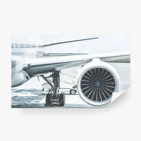 Fotomural motor de avión en la terminal: esencia de viaje – Pixers®