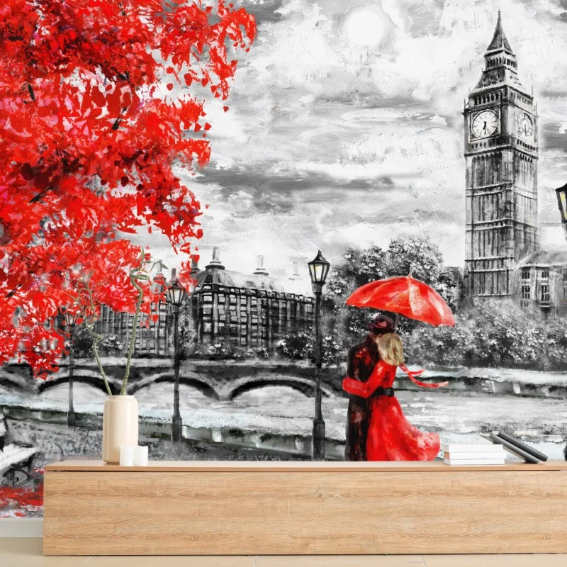 Fotomural encuentro romántico junto a Big Ben en Londres
