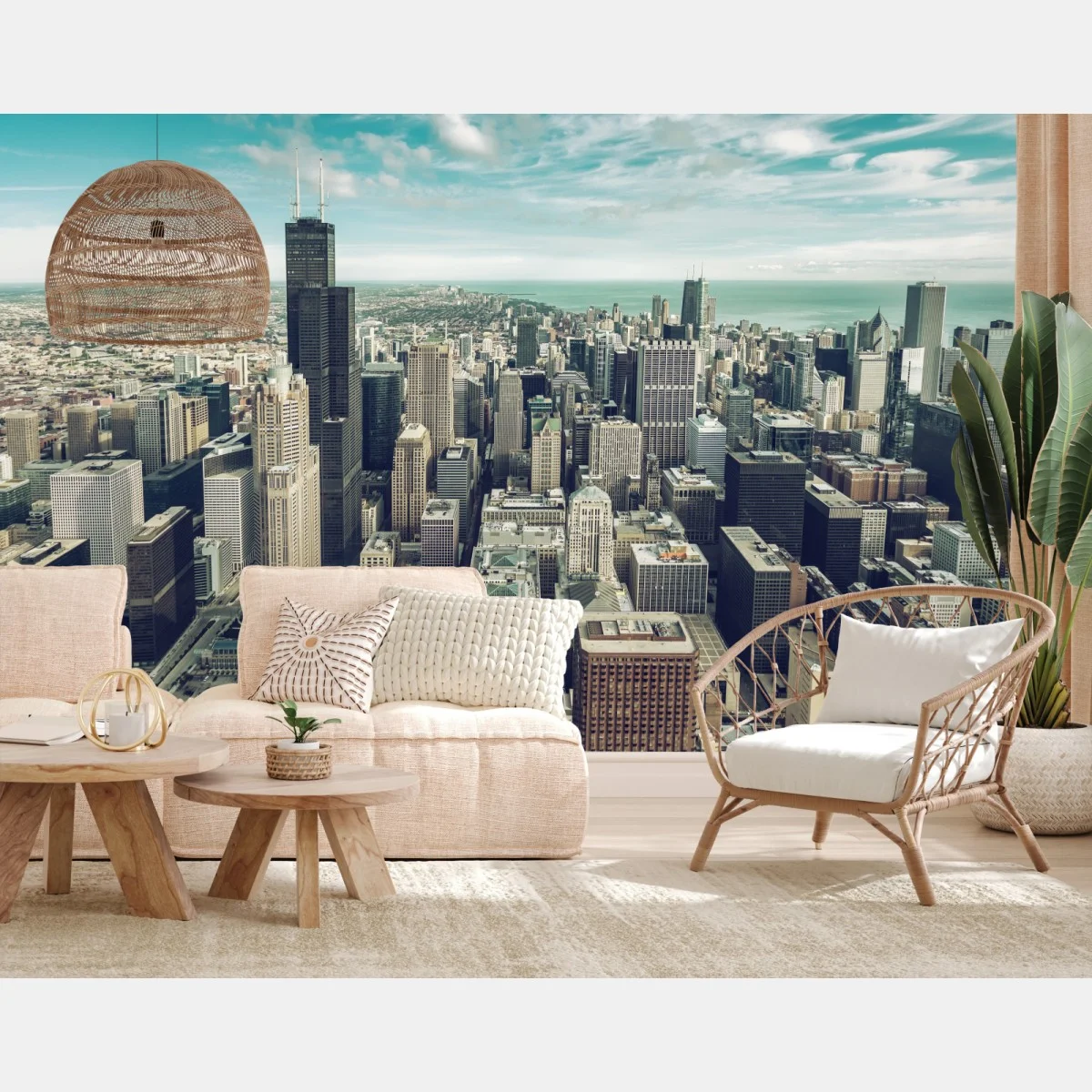 Fotomural horizonte aéreo de Chicago en tonos vintage – Pixers® Fotomural horizonte aéreo de Chicago en tonos vintage – Pixers®