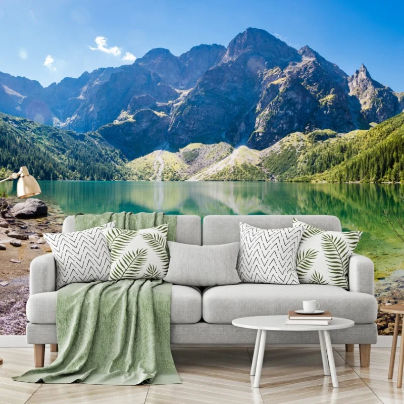 Fotomural serenidad en el lago de montaña cristalino