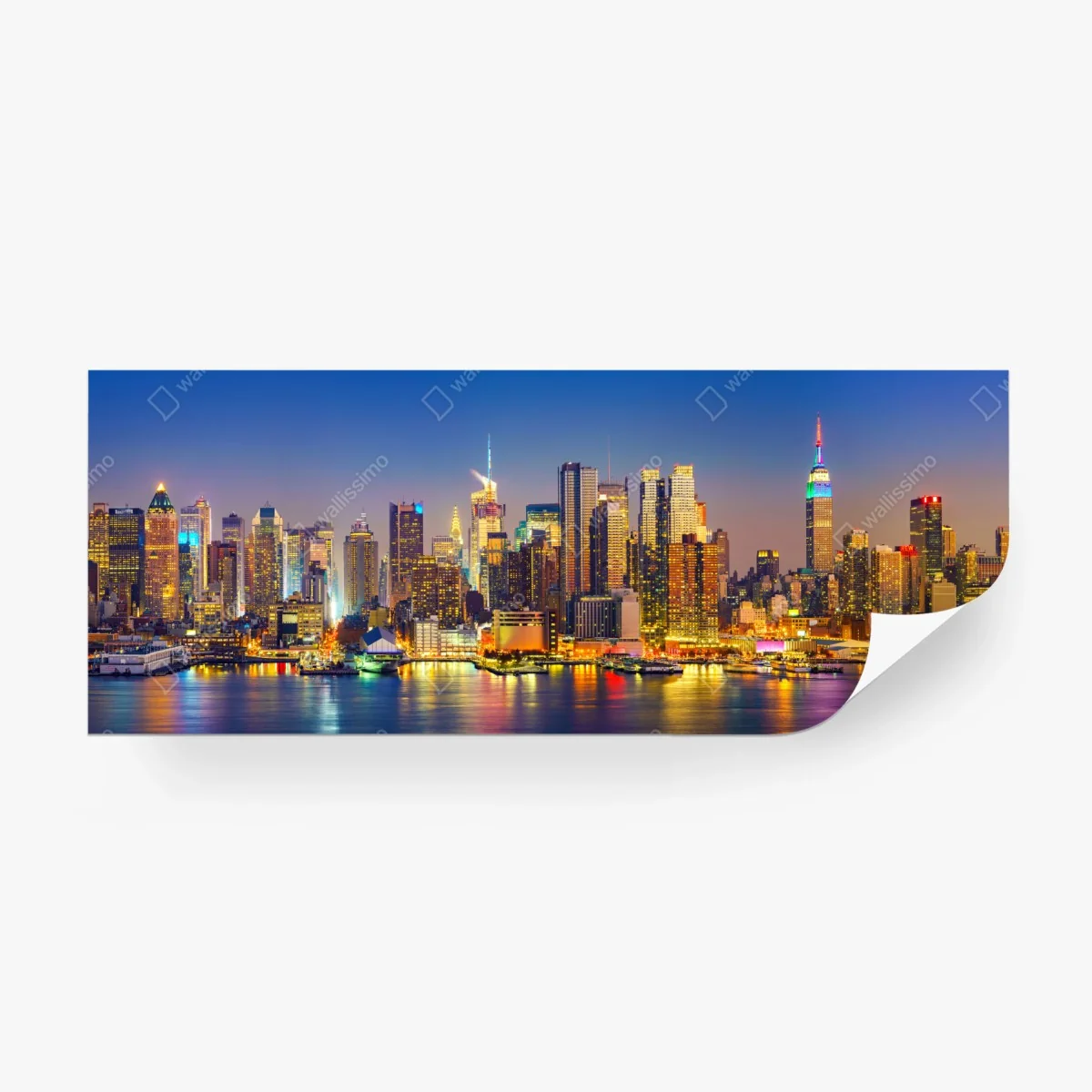 Fotomural panorámica nocturna de Manhattan, Nueva York – Pixers® Fotomural panorámica nocturna de Manhattan, Nueva York – Pixers®