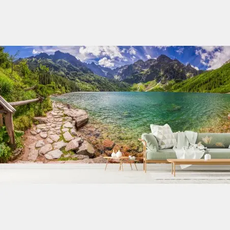 Fotomural panorámica serena del lago Morskie Oko en Tatras – Pixers®
