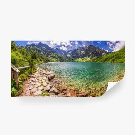 Fotomural panorámica serena del lago Morskie Oko en Tatras – Pixers®