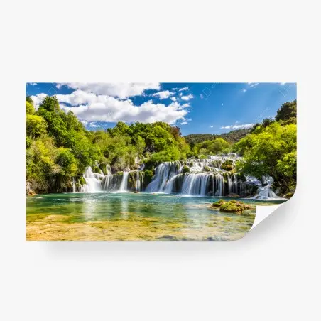 Fotomural panorámica de la cascada Skradinski Buk, Croacia – Pixers®