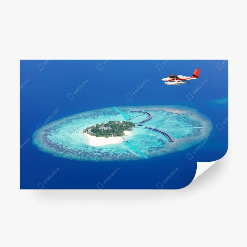 Fotomural isla paradisíaca desde el cielo