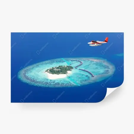 Fotomural isla paradisíaca desde el cielo – Pixers®