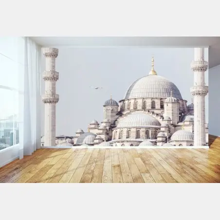Fotomural panorama arquitectónico de la mezquita de Estambul – Pixers®