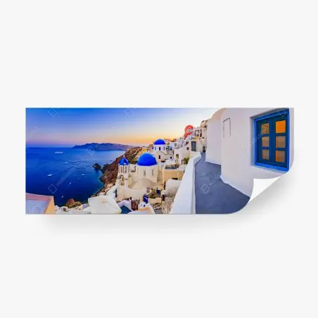 Fotomural panorama de Santorini al atardecer – Pixers®