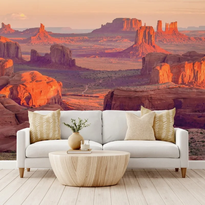 Fotomural atardecer en Monument Valley, panorámica del suroeste