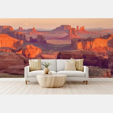 Fotomural atardecer en Monument Valley, panorámica del suroeste – Pixers®