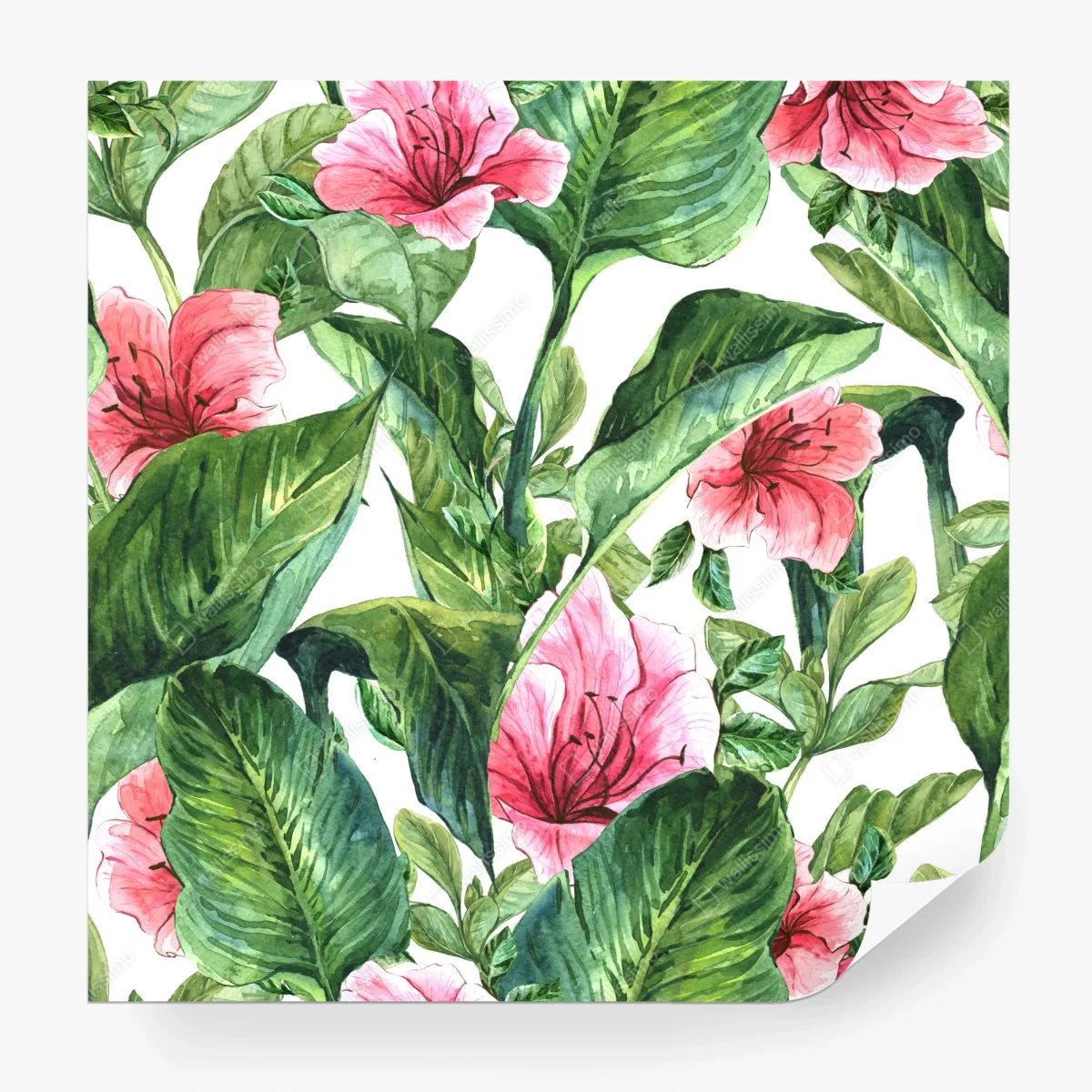 Fotomural estampado botánico de flores tropicales – Pixers®
