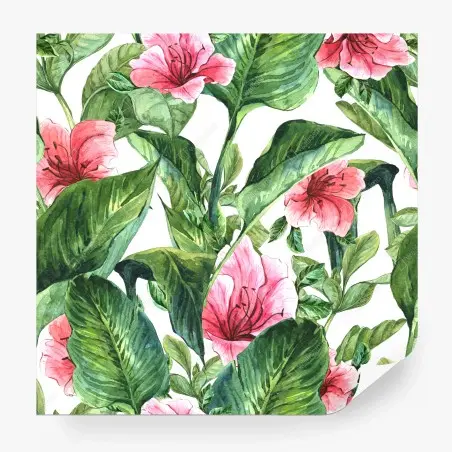 Fotomural estampado botánico de flores tropicales – Pixers®