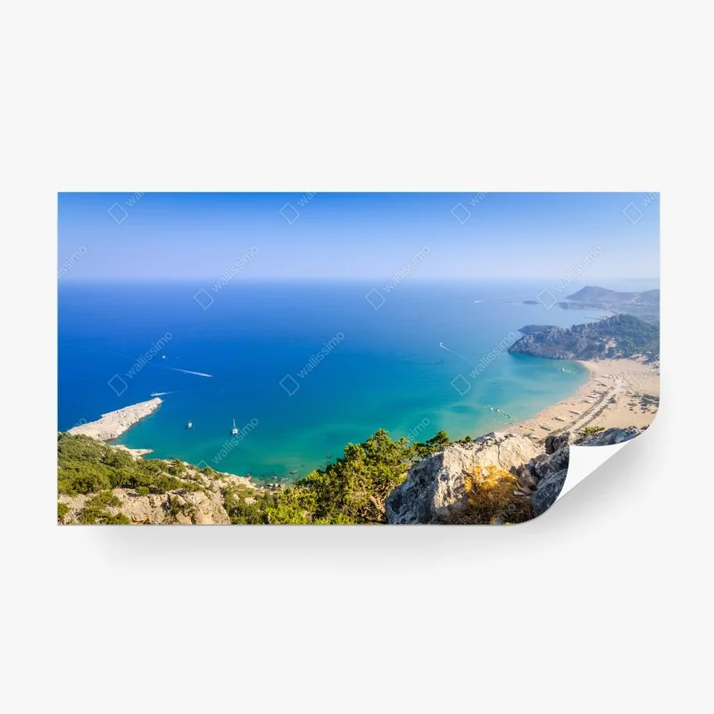 Fotomural panorámica costera en aguas turquesa