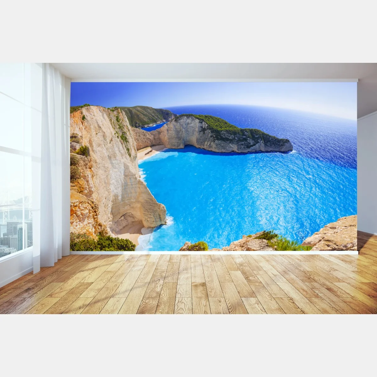 Fotomural acantilado sobre bahía de aguas turquesas – Pixers® Fotomural acantilado sobre bahía de aguas turquesas – Pixers®