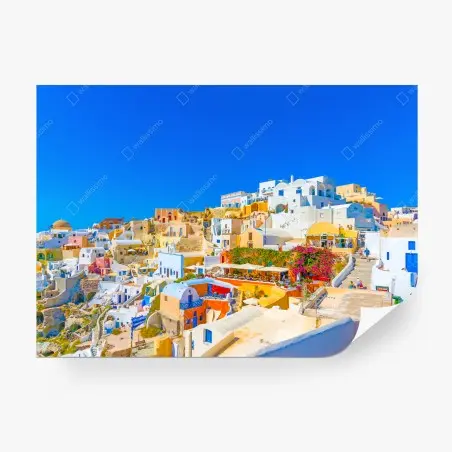 Fotomural vistas panorámicas de Oia, Santorini – Pixers®