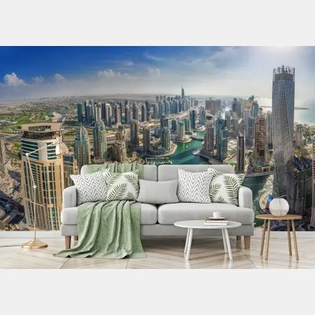 Fotomural panorama urbano de Dubai Marina – Pixers®