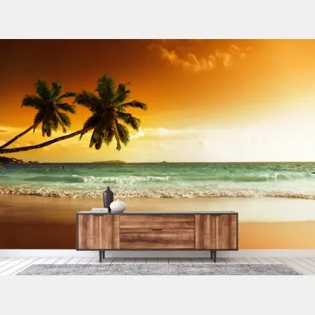 Fotomural puesta de sol tropical en el Caribe – Pixers®