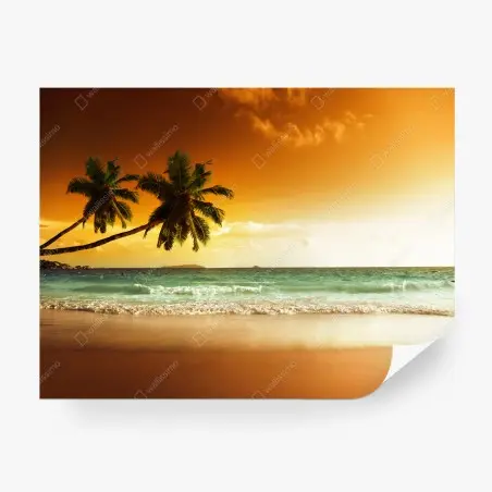 Fotomural puesta de sol tropical en el Caribe – Pixers®