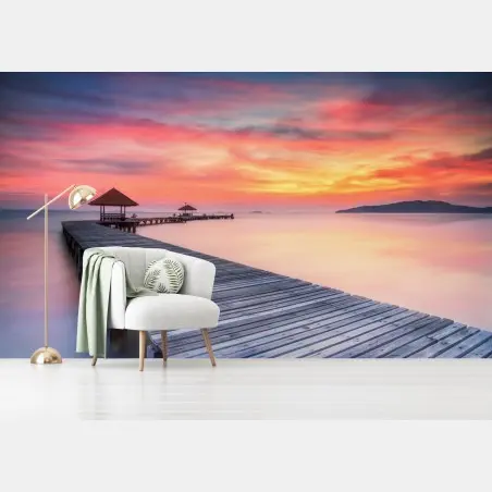 Fotomural muelle sereno al amanecer – Pixers®