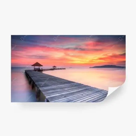 Fotomural muelle sereno al amanecer – Pixers®