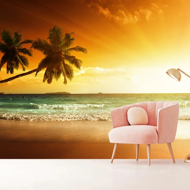 Fotomural atardecer en la playa del Caribe