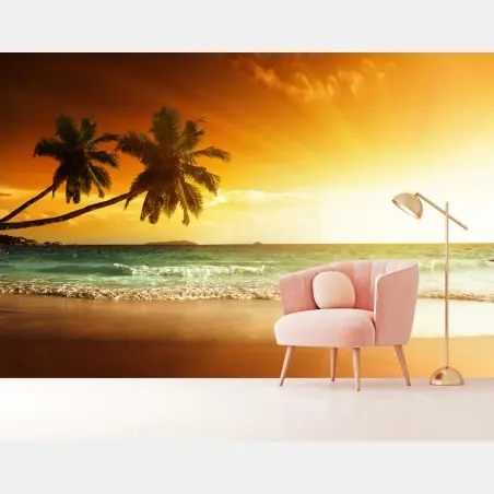 Fotomural atardecer en la playa del Caribe – Pixers®
